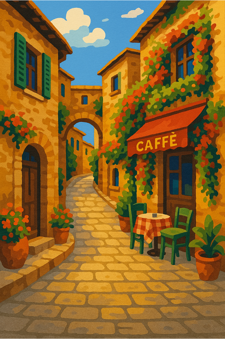 Toskanische Gasse selber malen