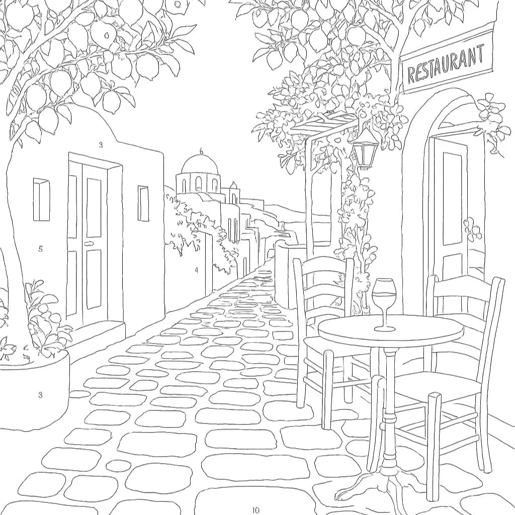 Mediterranes Dorf selber malen