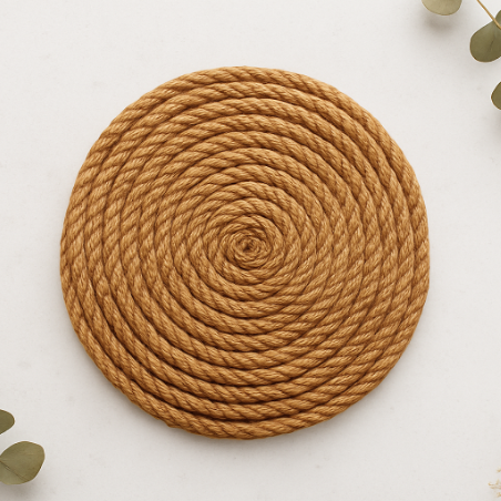 Zwei Untersetzer aus Naturseil selber nähen