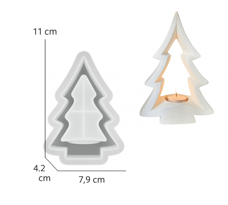 Gießkeramik - Set: "Tannenbaum Lichtspiel" – kein Ofen notwendig - Schaffensglück