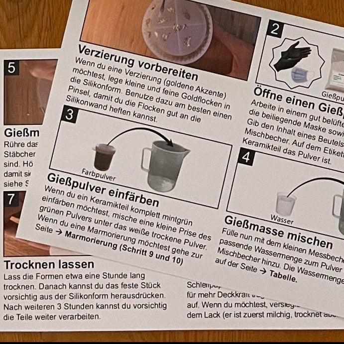 Komplett - Set: 4 Dekoobjekte zum Selbergießen - Schaffensglück