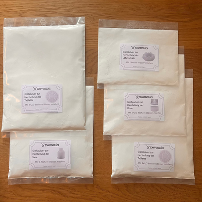 Nachfüllpackungen: Gießpulver für 4 Keramikteile