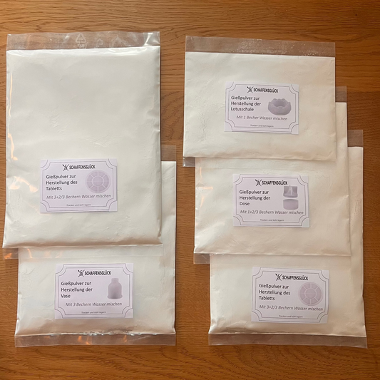 Nachfüllpackungen: Gießpulver für 4 Keramikteile