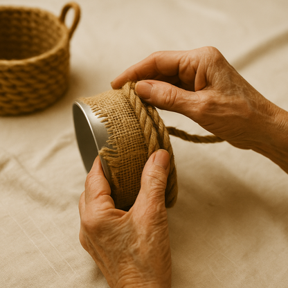 Korb aus Naturseil selber flechten
