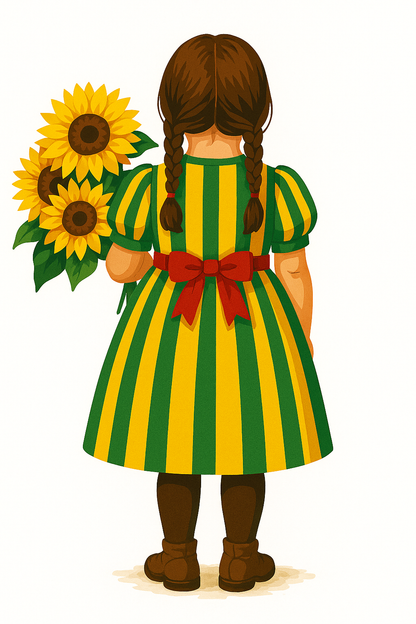 Mädchen mit Sonnenblumen selber malen