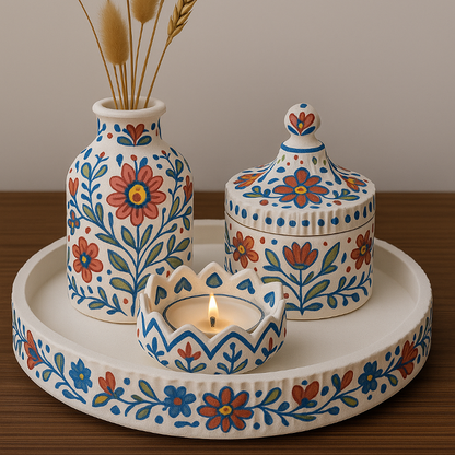 Keramik-Deko-Quartett selber gießen und gestalten