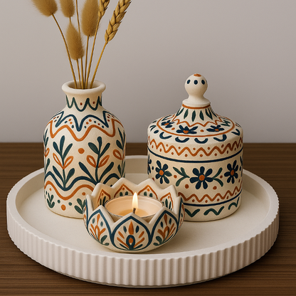 Keramik-Deko-Quartett selber gießen und gestalten