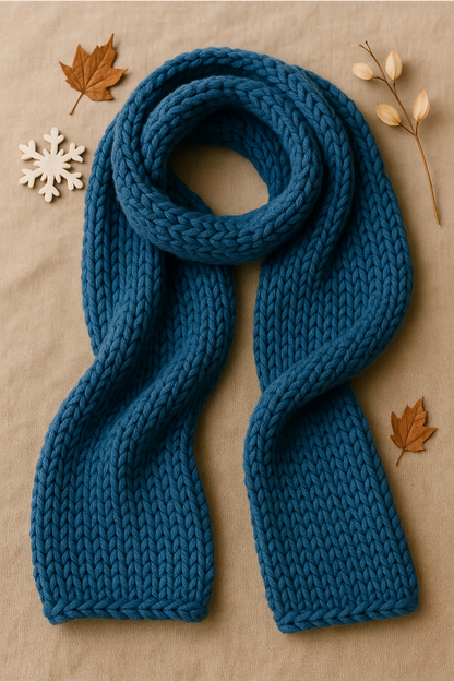 Schal in Nordsee-Blau selber stricken