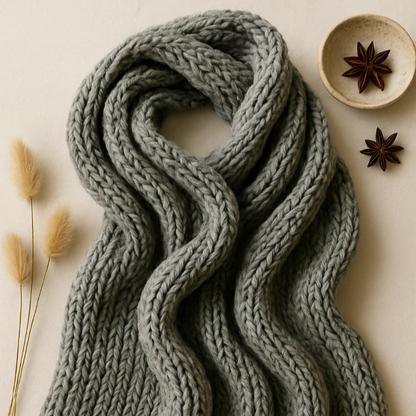 Schal in Silbergrau selber stricken