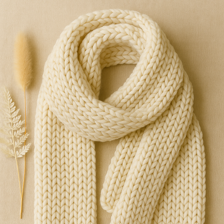 Schal in Wollweiß selber stricken