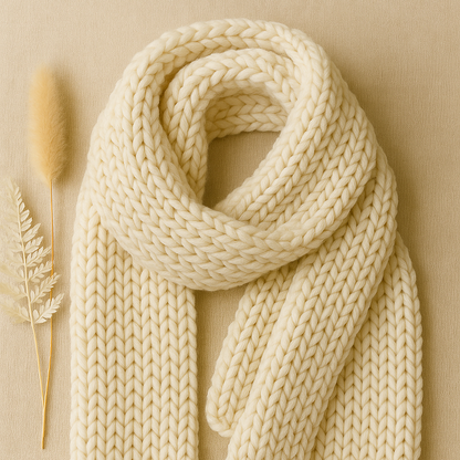 Schal in Wollweiß selber stricken