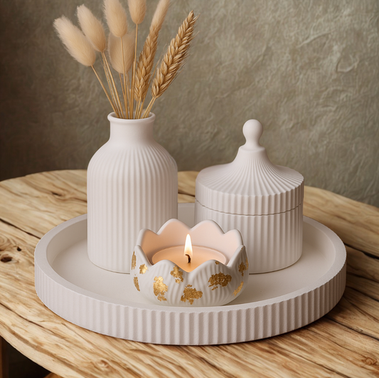 Keramik-Deko-Quartett selber gießen und gestalten