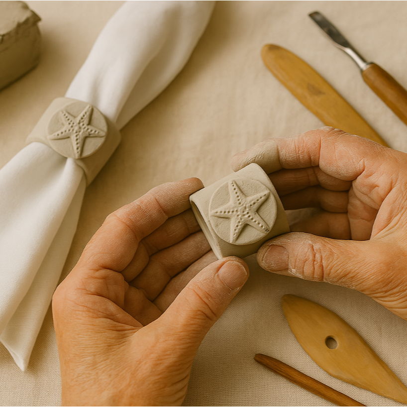 Serviettenringe mit Nordsee-Motiv selber machen