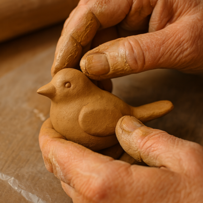 Ton-Figuren Gartenvögel selber töpfern