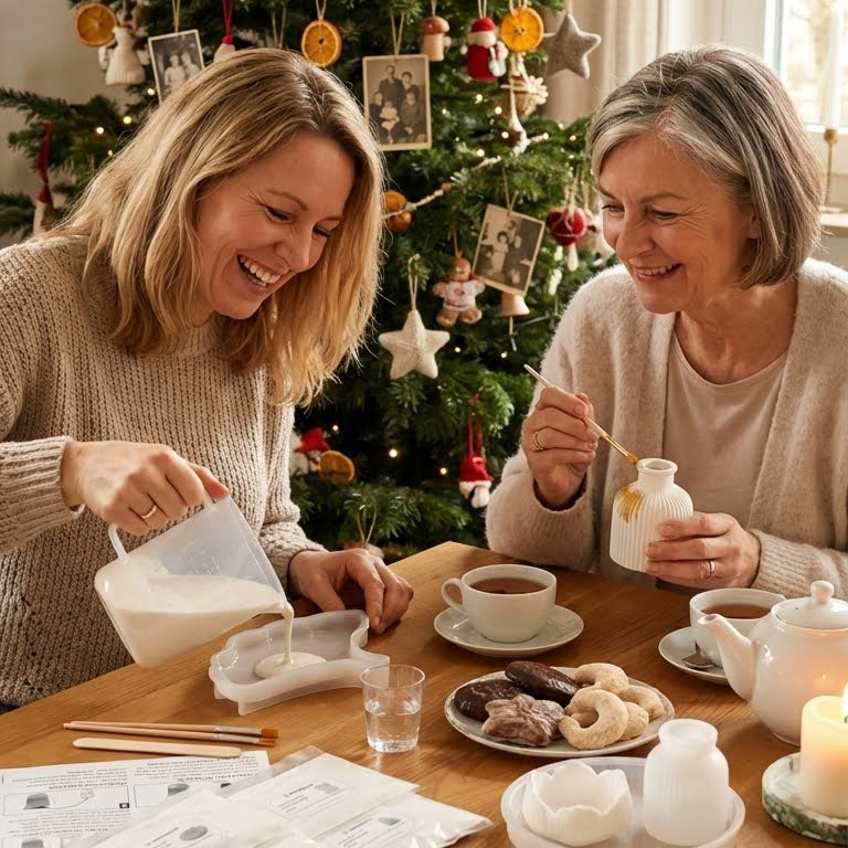 Mutter und Tochter beim kreativen Arbeiten