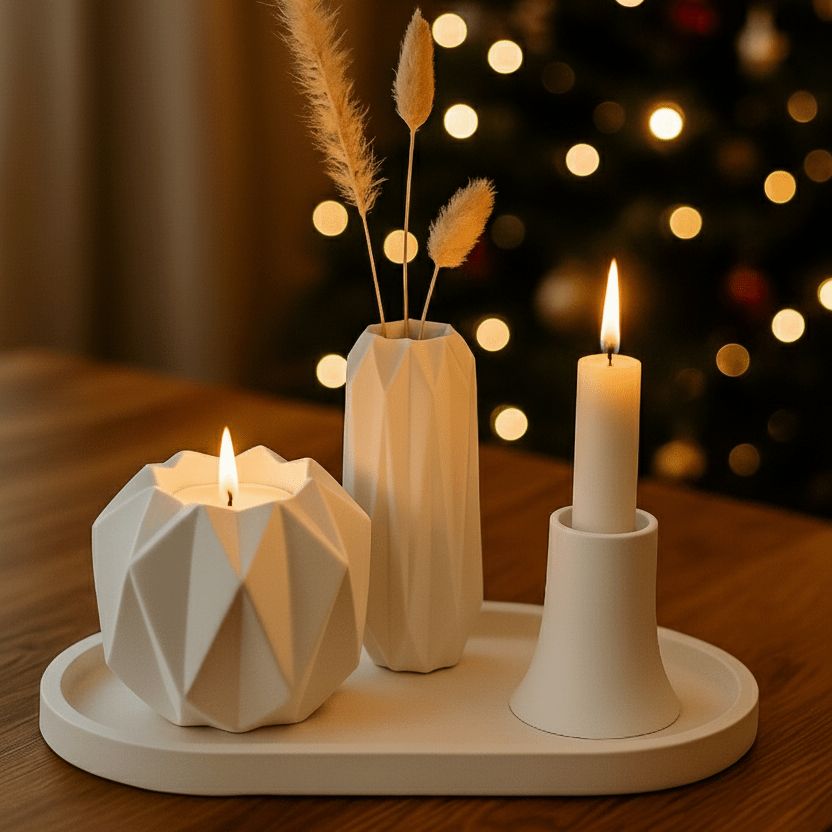 Gießkeramik - Set: „Winterlicht“ – kein Ofen notwendig - Schaffensglück