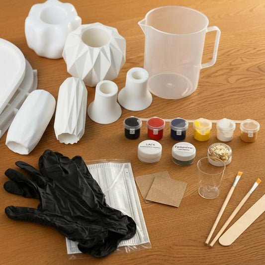 Gießkeramik - Set: „Winterlicht“ – kein Ofen notwendig - Schaffensglück